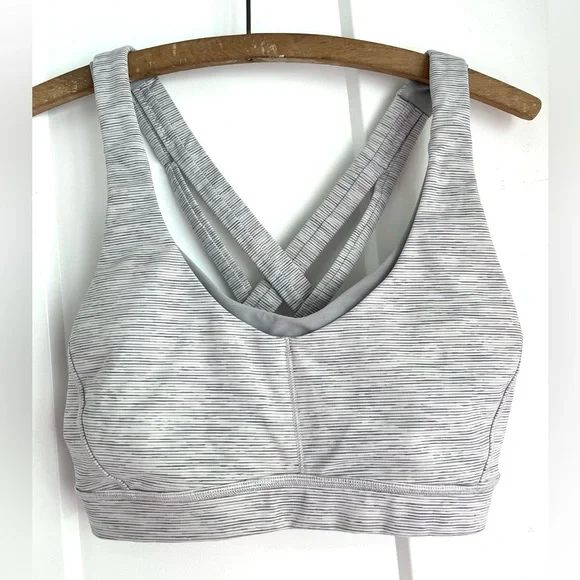 Lululemon Stash N Run bra 6 Gray White - Picture 4 of 8